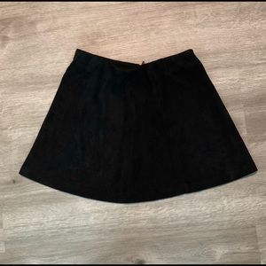 Suede mini skirt